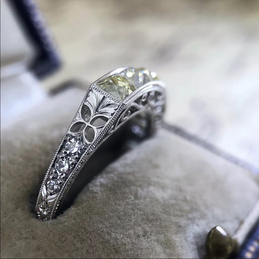 New Vintage 925 Square Diamond Ring - Picture 2 of 5